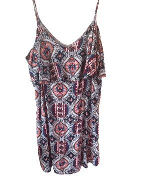 west loop Navy, Red & White Printed Spaghetti Strap Top